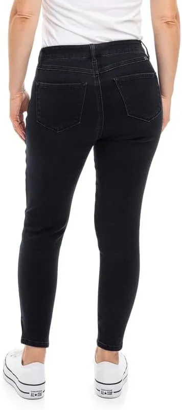1822 Denim Women's Petite 26" Butter Ankle Skinny Black