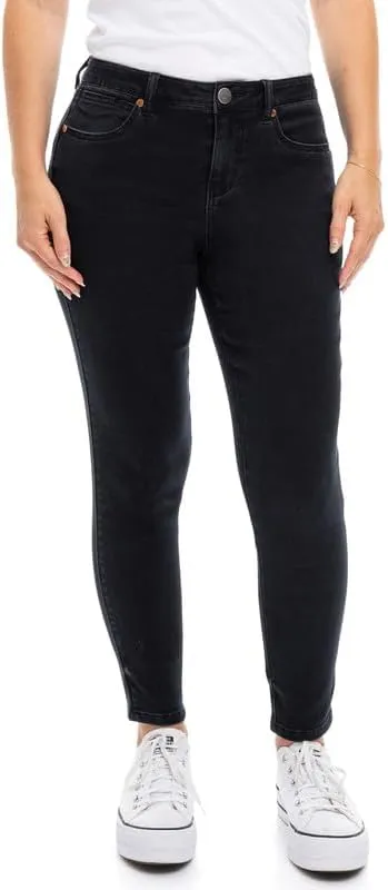 1822 Denim Women's Petite 26" Butter Ankle Skinny Black