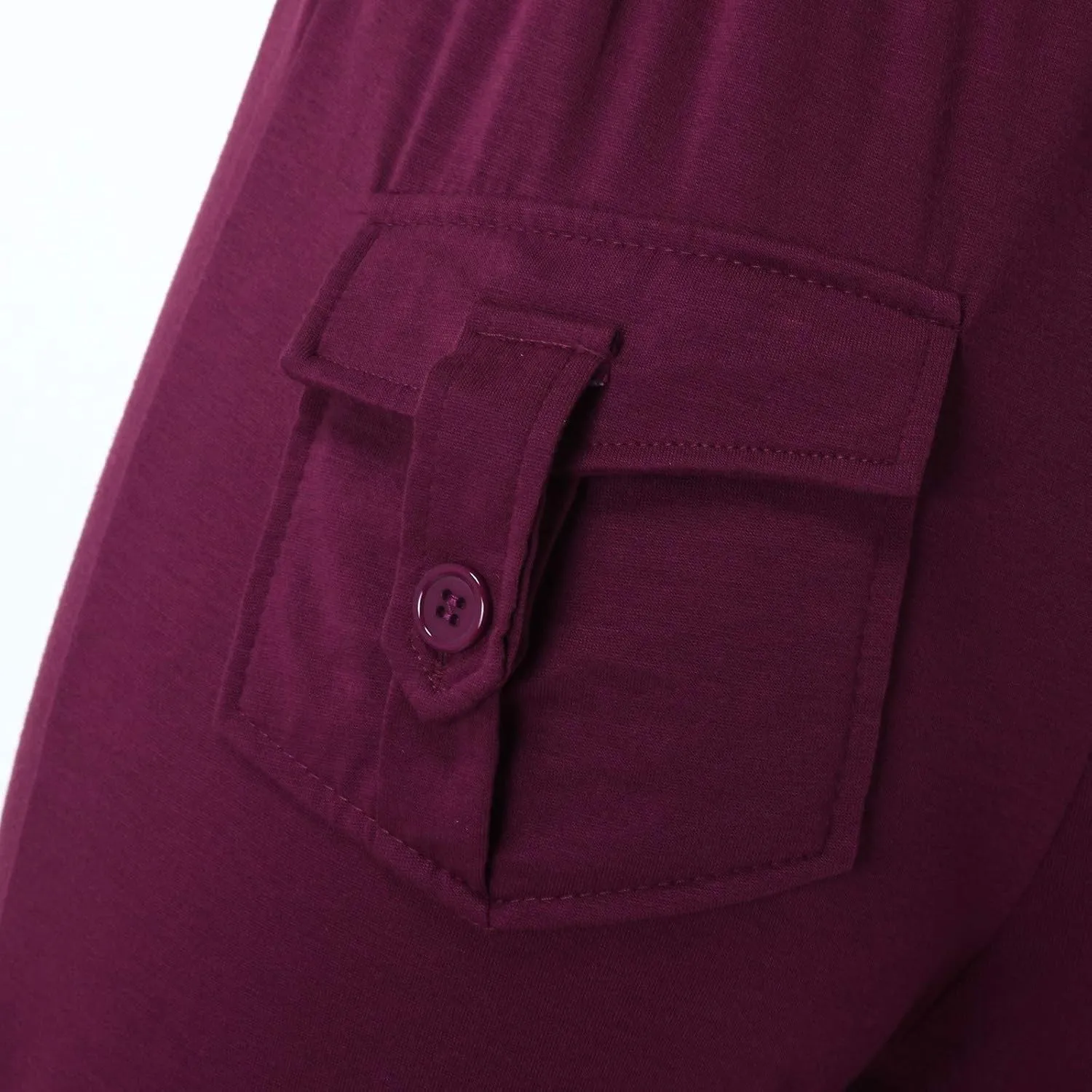 aihihe Cargo Pants for Women Bootcut Yoga Pants Wide Leg Sweatpants Plus Size Gym Workout Fitness Trousers with Button Pocket