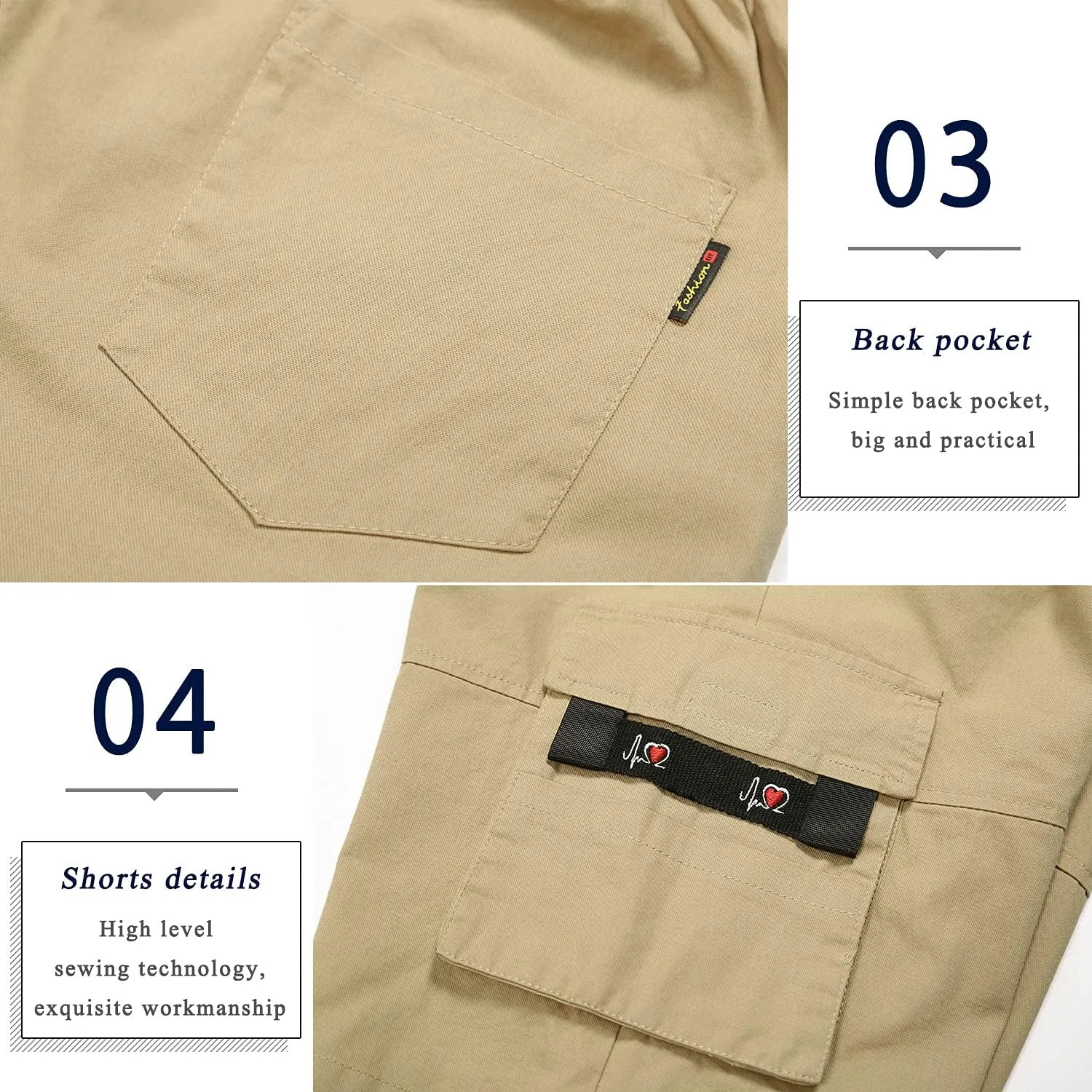 APTRO Men's Cargo Shorts Elastic Waistband Drawstring Summer Casual Cotton Big & Tall Relaxed Fit Work Shorts