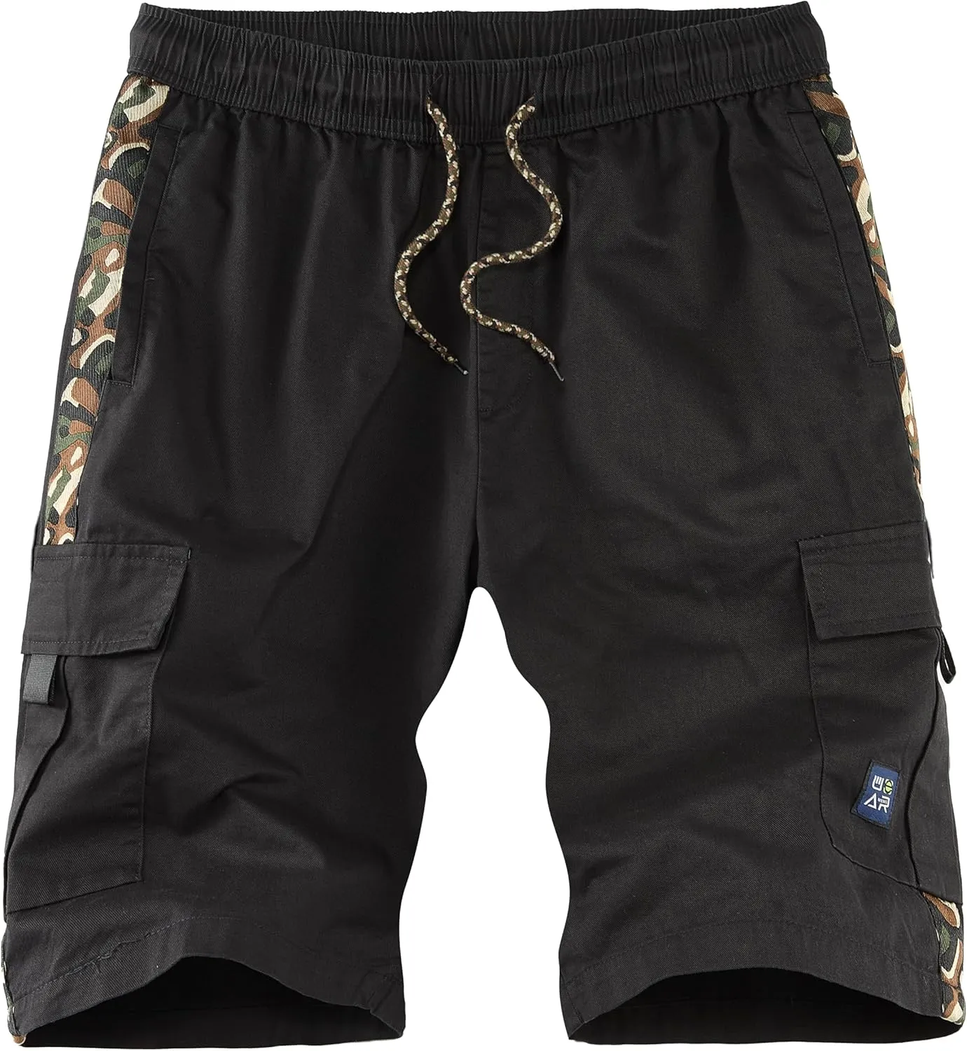 APTRO Men's Cargo Shorts Elastic Waistband Drawstring Summer Casual Cotton Big & Tall Relaxed Fit Work Shorts