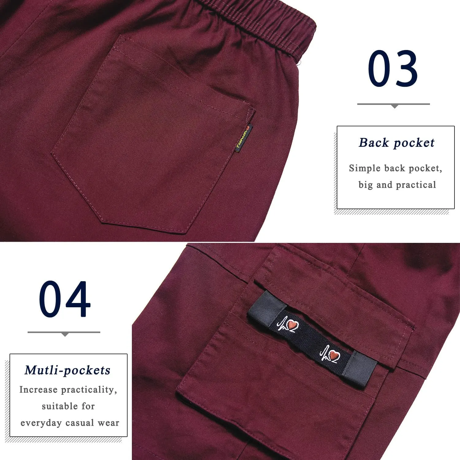 APTRO Men's Cargo Shorts Elastic Waistband Drawstring Summer Casual Cotton Big & Tall Relaxed Fit Work Shorts