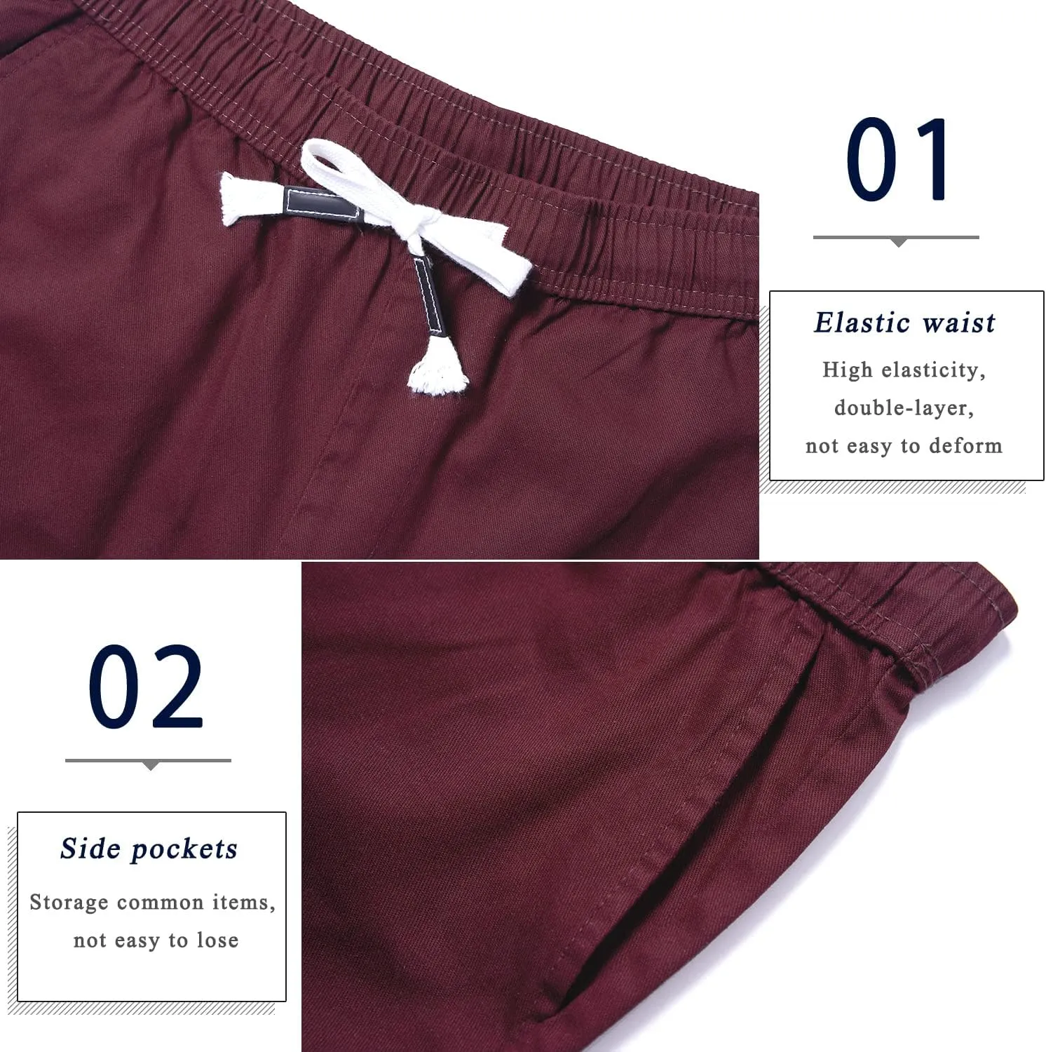 APTRO Men's Cargo Shorts Elastic Waistband Drawstring Summer Casual Cotton Big & Tall Relaxed Fit Work Shorts