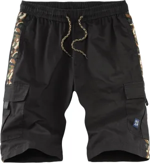 APTRO Men's Cargo Shorts Elastic Waistband Drawstring Summer Casual Cotton Big & Tall Relaxed Fit Work Shorts