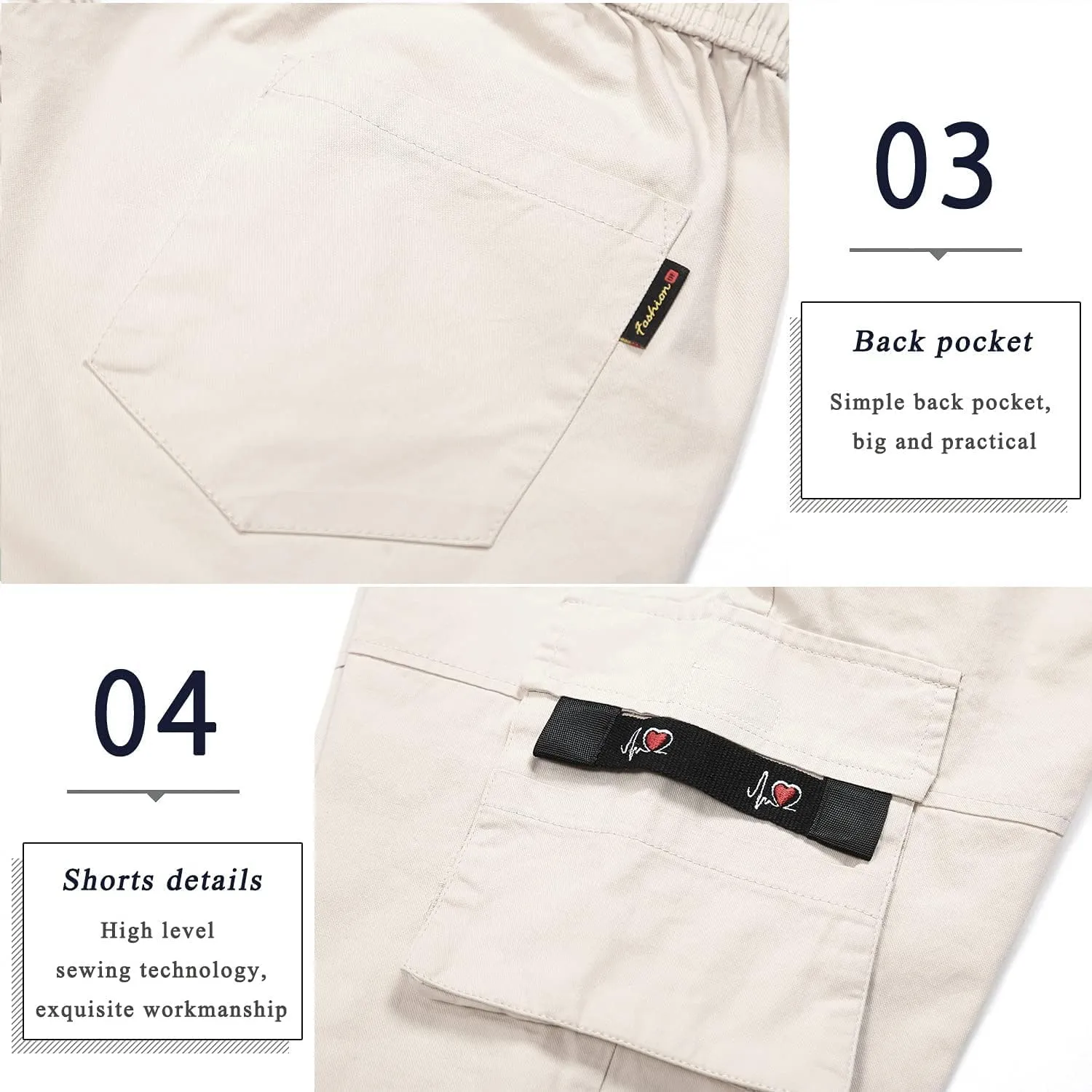 APTRO Men's Cargo Shorts Elastic Waistband Drawstring Summer Casual Cotton Big & Tall Relaxed Fit Work Shorts