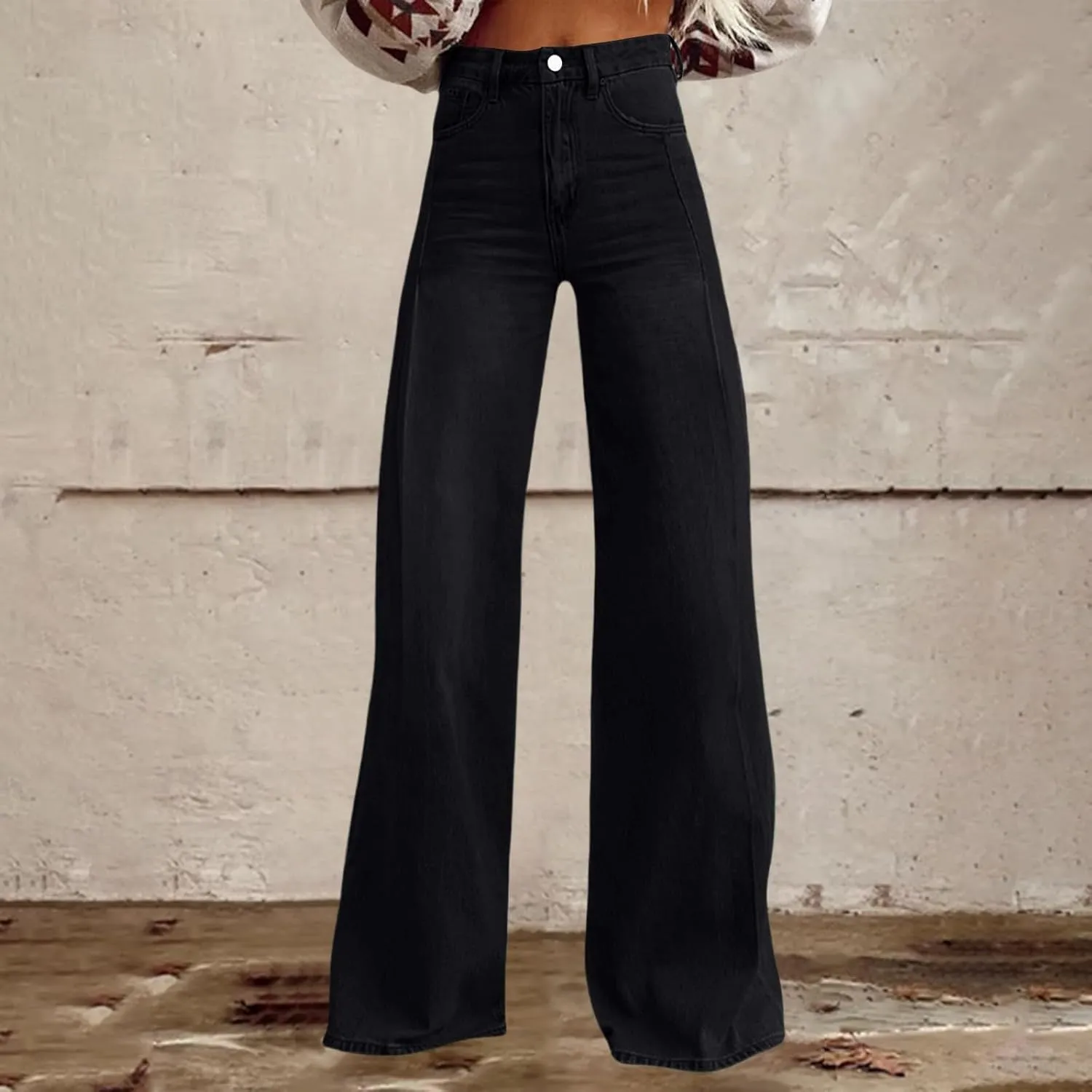 Baggy Jeans Pant for Women 2025 Summer Casual Wide Leg Sweatpant Jeans Print Denim Vintage Pant 90s Y2K Streetwear