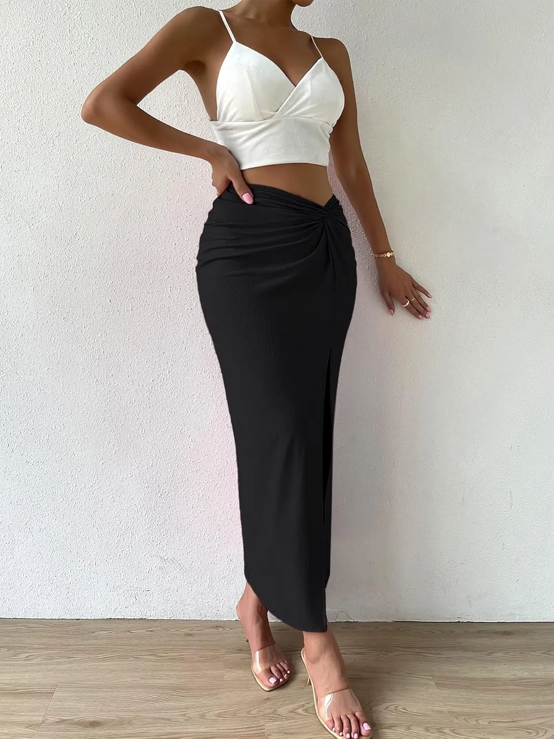 Beach Causal Women's Skirt Front Slit Skirt Maxi Women