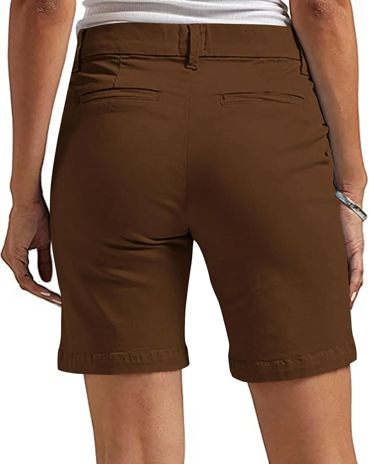 Bermuda Shorts for Women Stretchy Dressy Casual High Waisted Lounge Short Pants Straight Leg Hiking Vacation Outfits