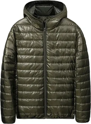 BIFUTON Puffer Jacket Hoodies for Men Zip Up Cotton Down Outwears Mens Winter Coats Lightweight Down Jacket Men with Pockets
