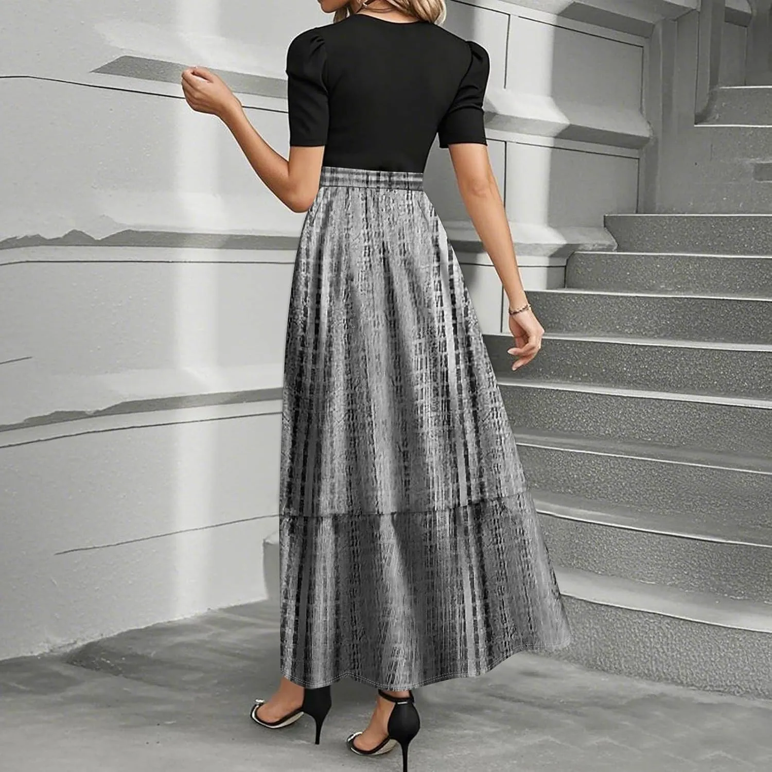 Boho Maxi Dresses Summer Tie Waist Church Dresses Short Sleeve Floral Wrap Dress Cute Beach Wedding with Belt