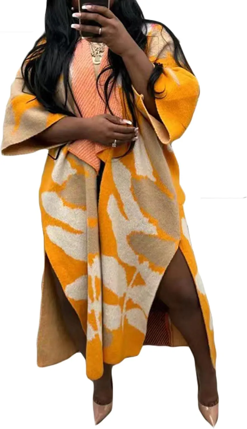 Cardigan Sweater for Women Color Block Chunky Cable Knit Coat Fall Long Cardigans Outerwear