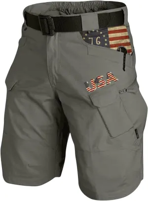 Cargo Shorts for Men Summer Outdoor Tactical Pants Solid/Patriotic Printed Military SweatShorts with Multi Pocket