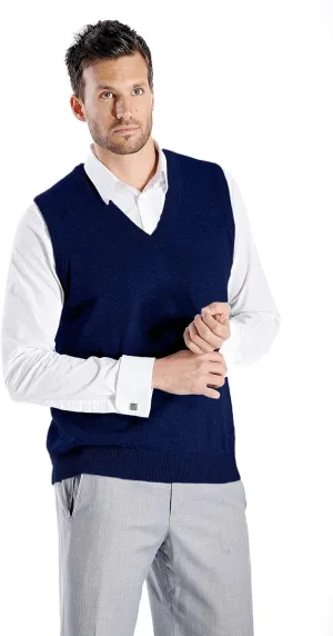 Cashmere Boutique 100% Pure Cashmere Pullover V Neck Sleeveless Sweater for Men – Classic, Vest Style, Soft and Warm Sweater