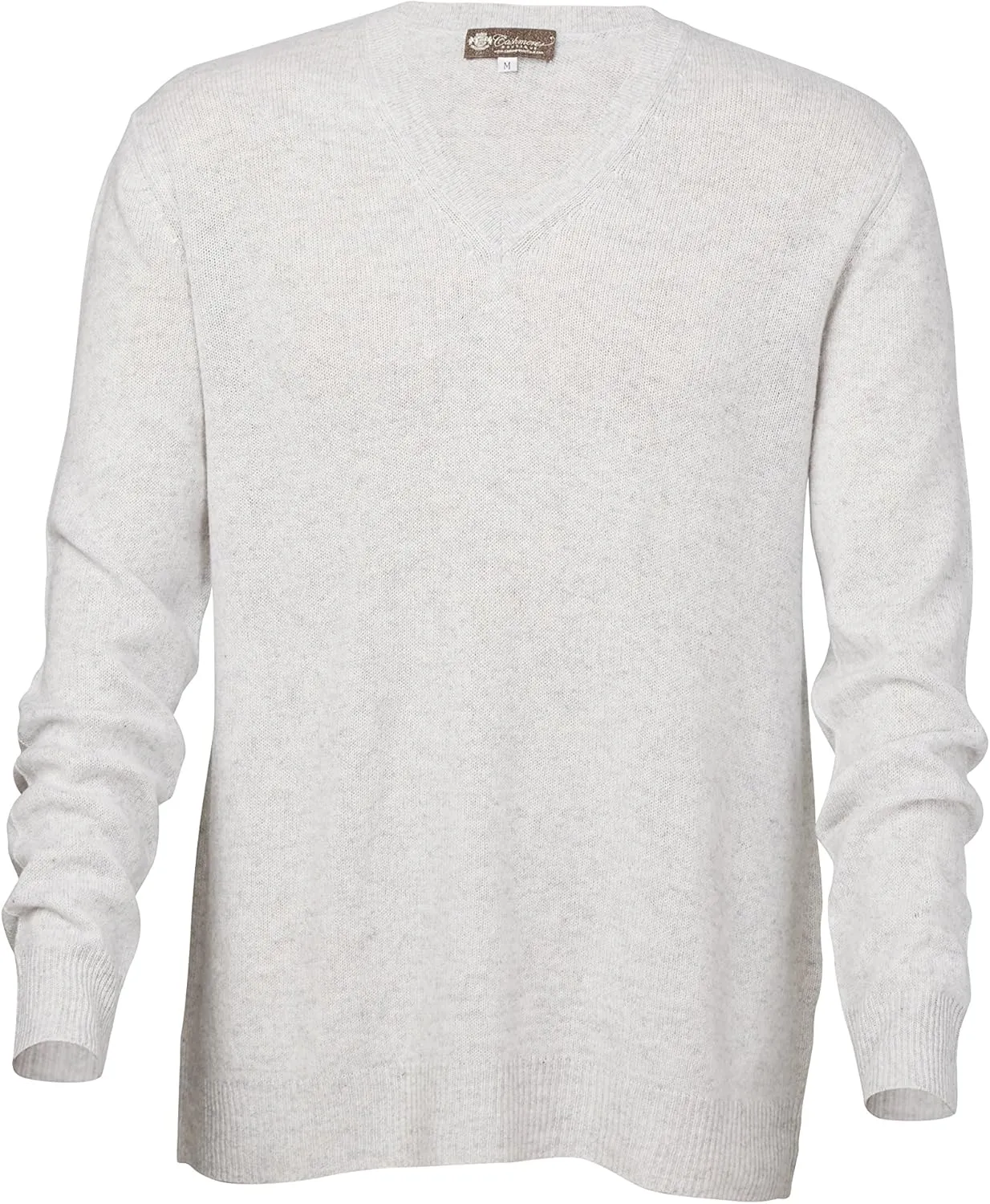 Cashmere Boutique 100% Pure Cashmere Spring Pullover V Neck Sweater Men – Long Sleeve, Lightweight, Soft and Warm Sweater