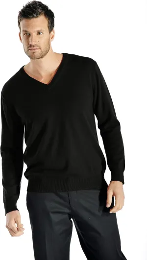 Cashmere Boutique: Men's 100% Pure Cashmere Classic Pullover V-Neck Sweater Long Sleeves (5 Colors, Sizes: S/M/L/XL)