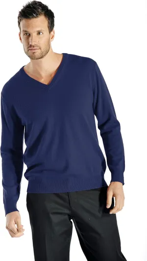 Cashmere Boutique: Men's 100% Pure Cashmere Classic Pullover V-Neck Sweater Long Sleeves (5 Colors, Sizes: S/M/L/XL)