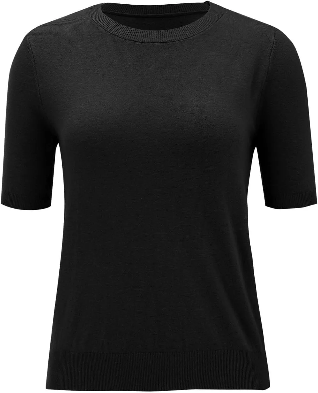 Cashmere Sweaters for Women 2025 Trendy Casual Crew Neck Loose Fit Short Sleeve Sweater Cashmere Blend