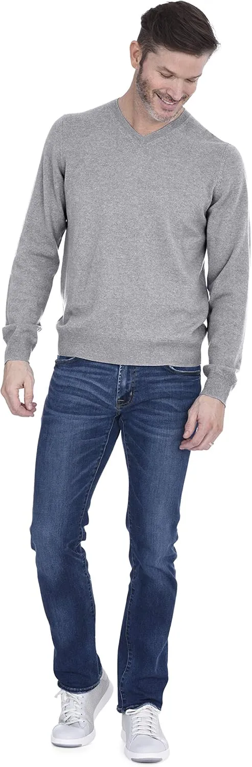 Cashmeren Men’s Basic V-Neck Sweater 100% Pure Cashmere Long Sleeve Classic Pullover