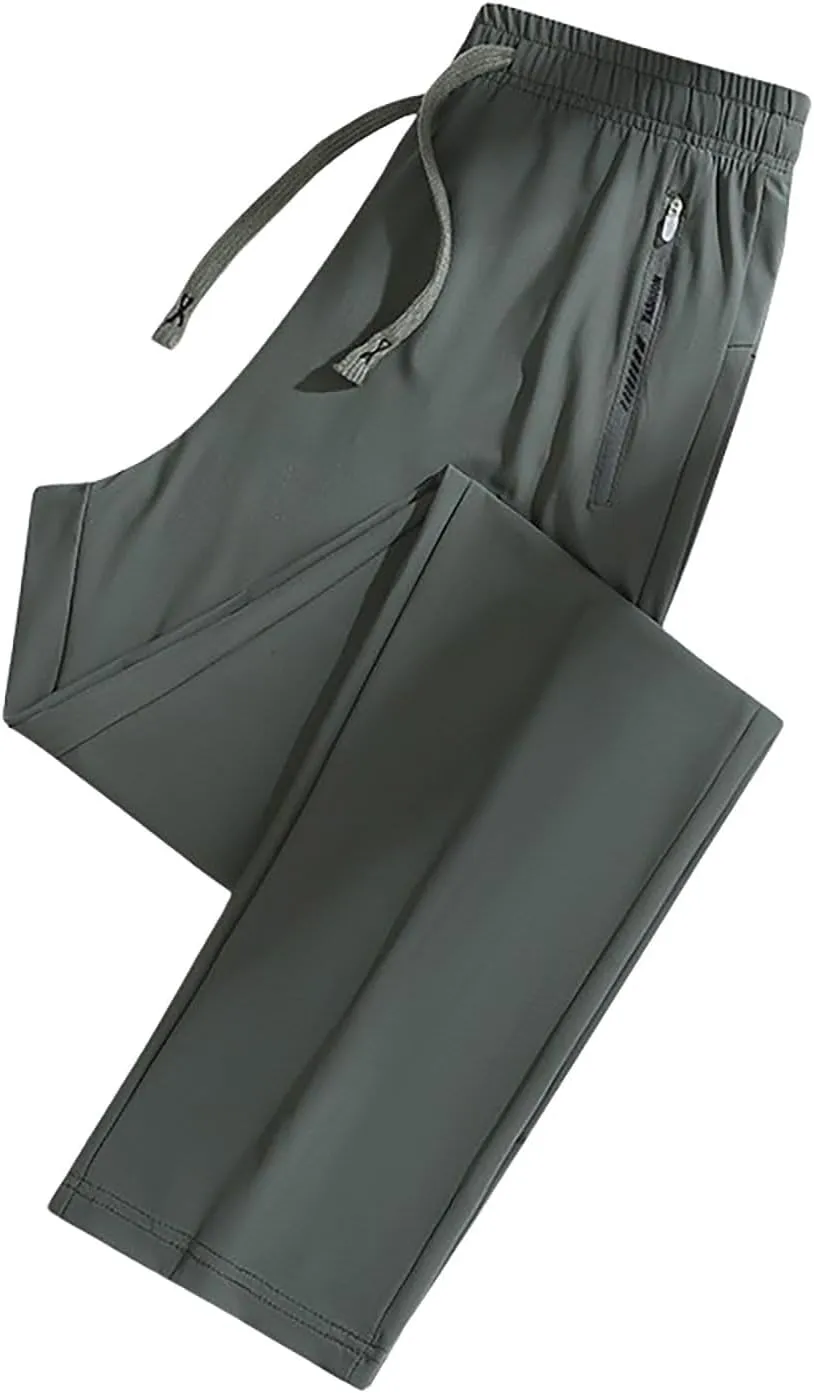 Casual Pants for Women Summer Elastic Waist Dress Pants with Pockets Lounge Baggy Pant Gym Drawstring Trousers