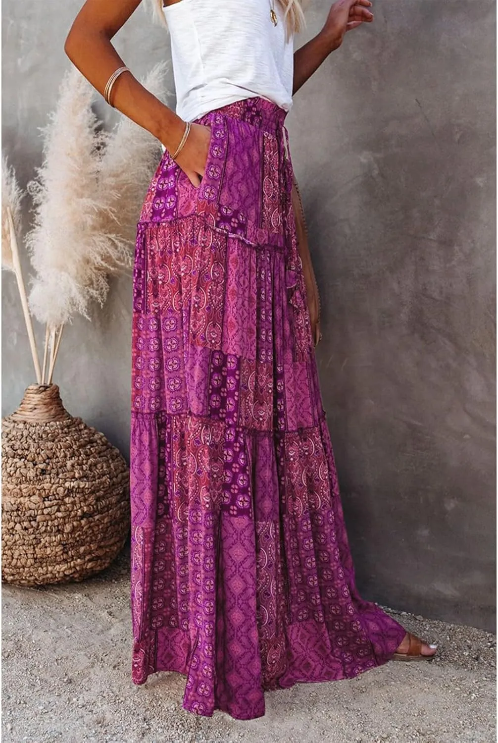 Casual Skirts for Women, Summer Beach Trendy Vacation Maxi Womens Skirts