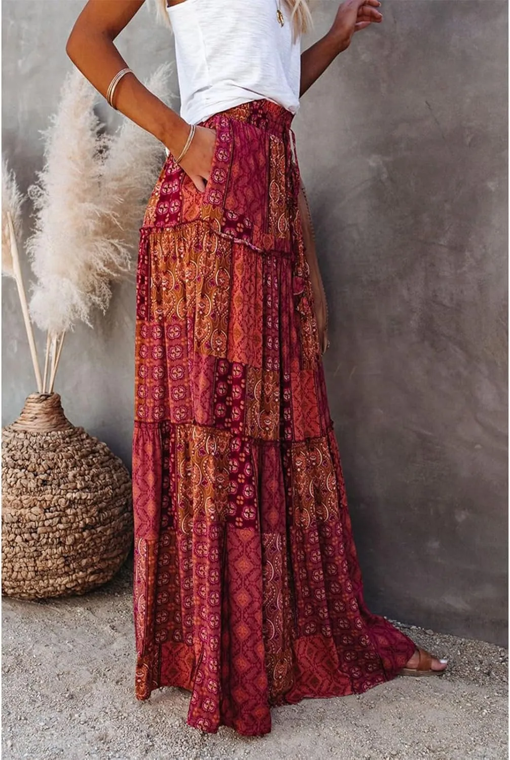 Casual Skirts for Women, Summer Beach Trendy Vacation Maxi Womens Skirts