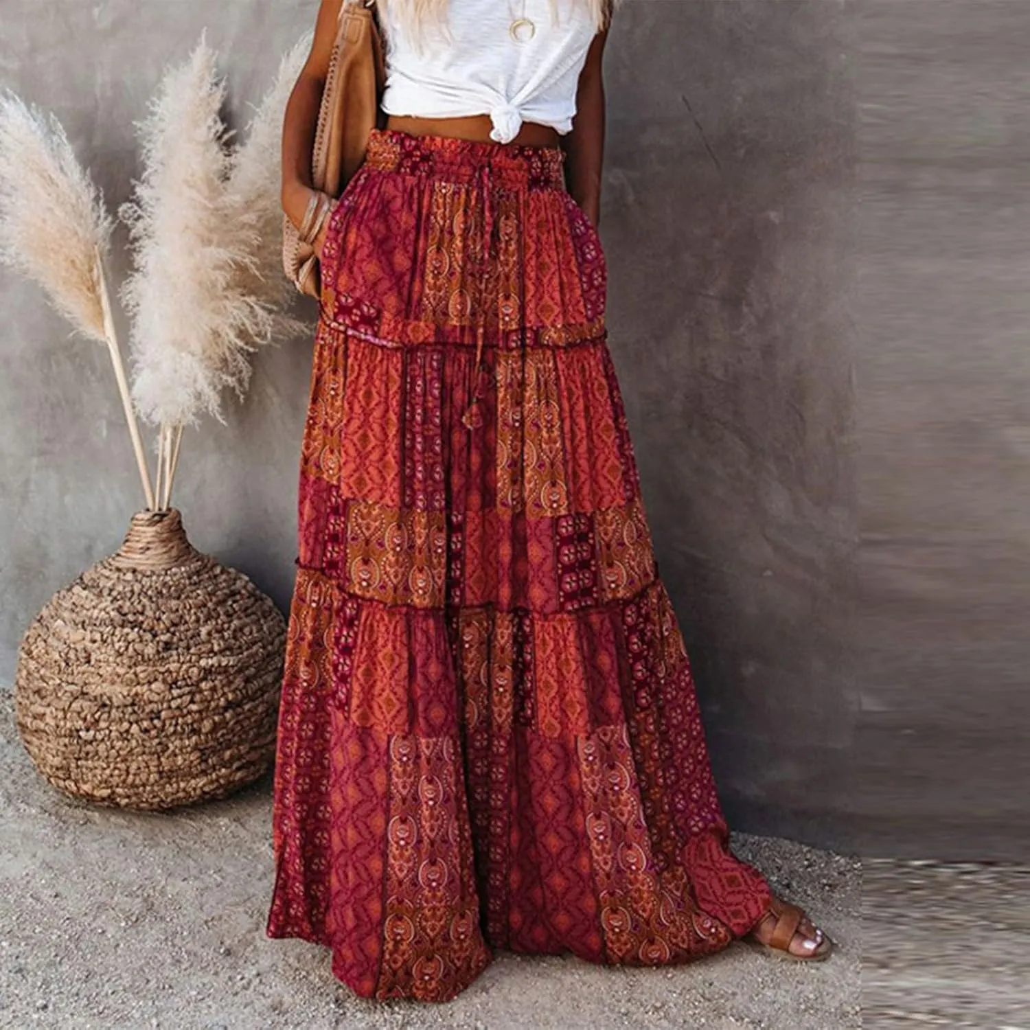 Casual Skirts for Women, Summer Beach Trendy Vacation Maxi Womens Skirts