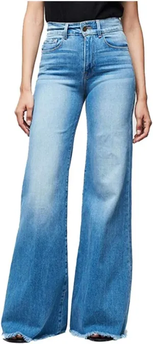 Cdiecer Womens Flare Jeans High Waisted Wide Leg Baggy Jean Baggy Boyfriend Jean Stretch Streetwear Denim Pants