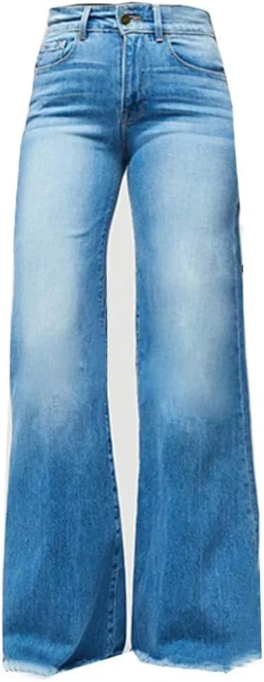 Cdiecer Womens Flare Jeans High Waisted Wide Leg Baggy Jean Baggy Boyfriend Jean Stretch Streetwear Denim Pants