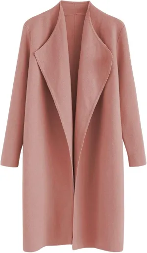 CHICWISH Women's Classy Open Front Knit Coat Cardigan Coatigan Light Jacket