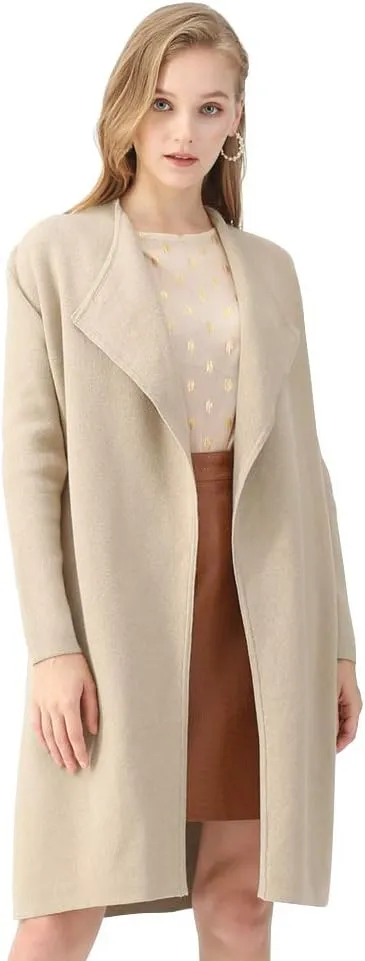 CHICWISH Women's Classy Open Front Knit Coat Cardigan Coatigan Light Jacket