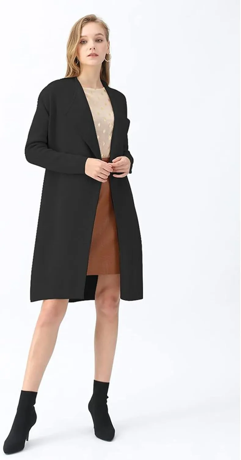 CHICWISH Women's Classy Open Front Knit Coat Cardigan Coatigan Light Jacket