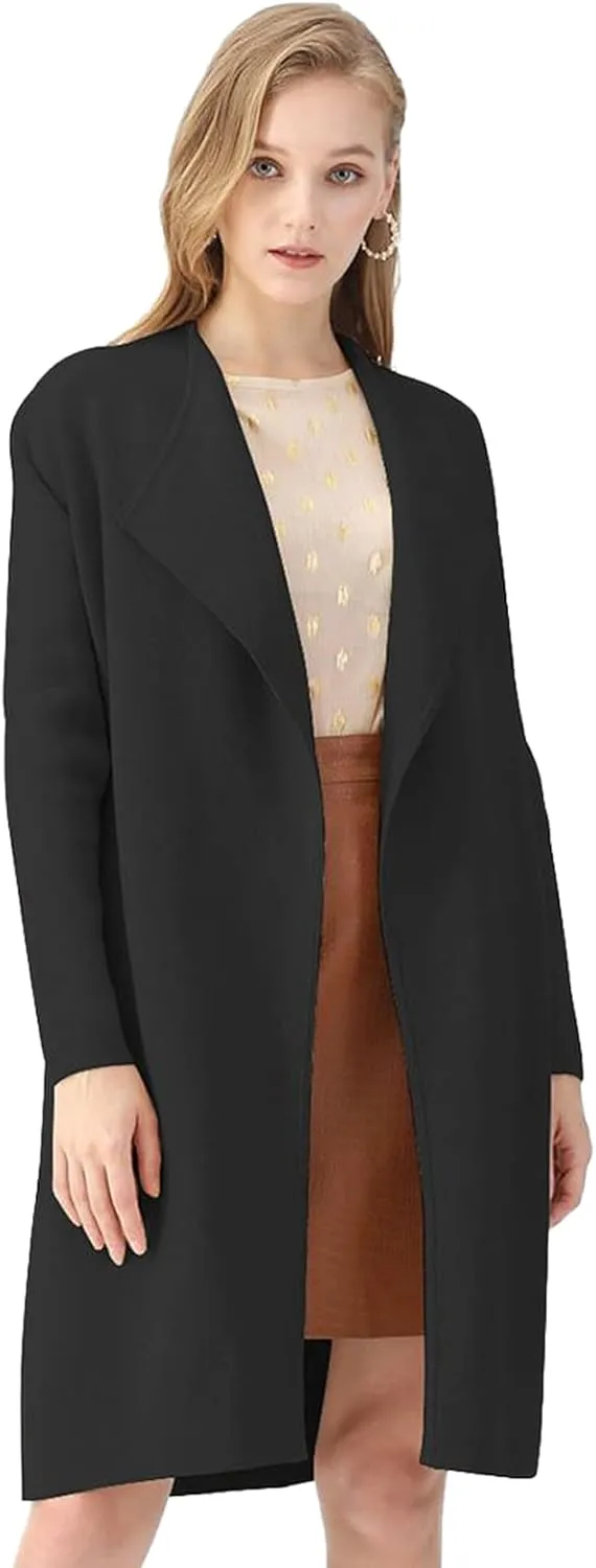 CHICWISH Women's Classy Open Front Knit Coat Cardigan Coatigan Light Jacket