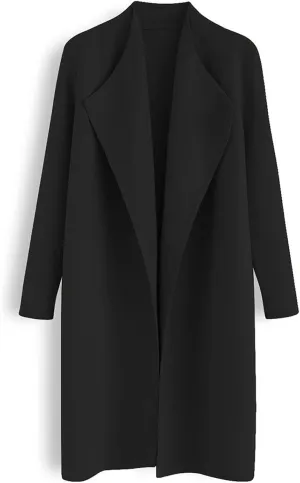 CHICWISH Women's Classy Open Front Knit Coat Cardigan Coatigan Light Jacket