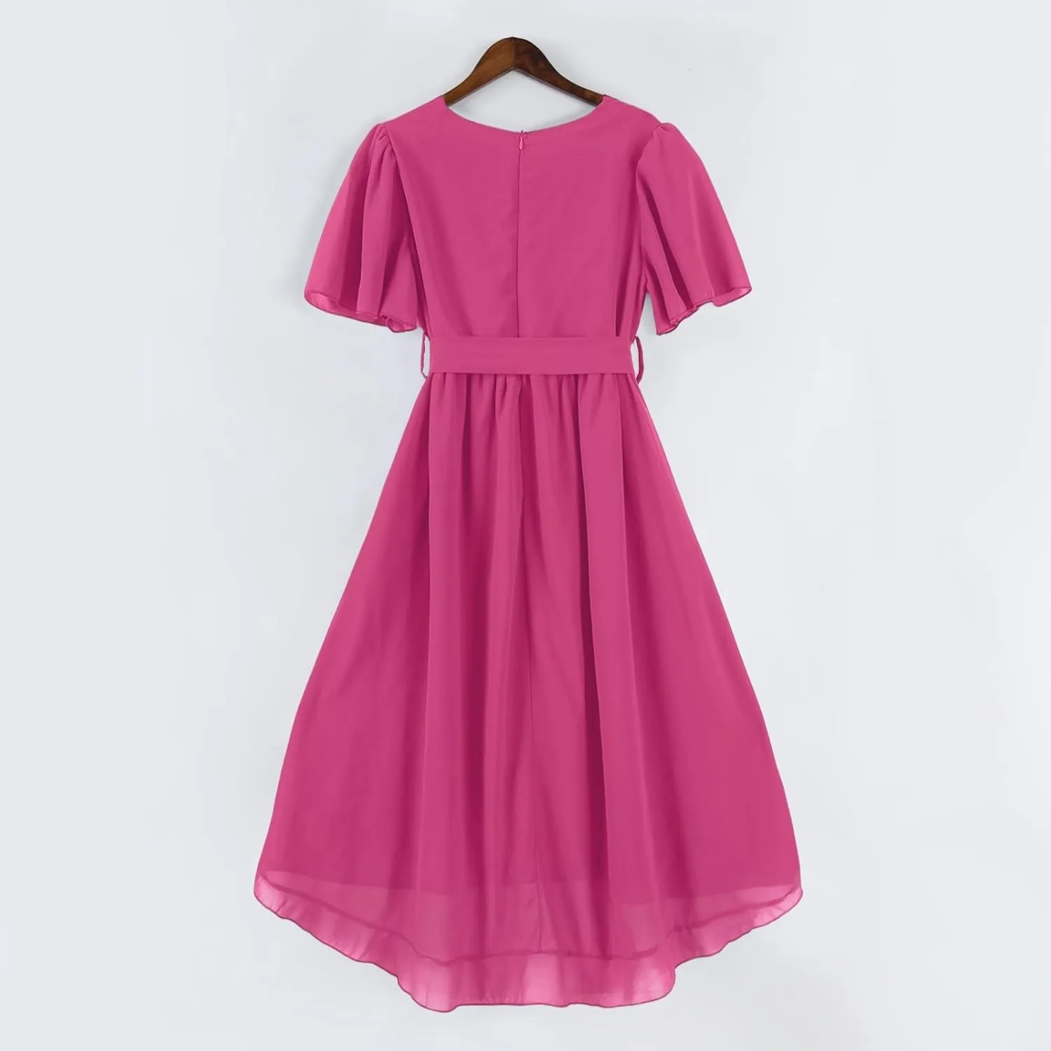 Chiffon Dresses for Women,Prom Cocktail Womens Midi Dress Wrap Flowy Wedding Guest Summer Sexy Dresses for Women