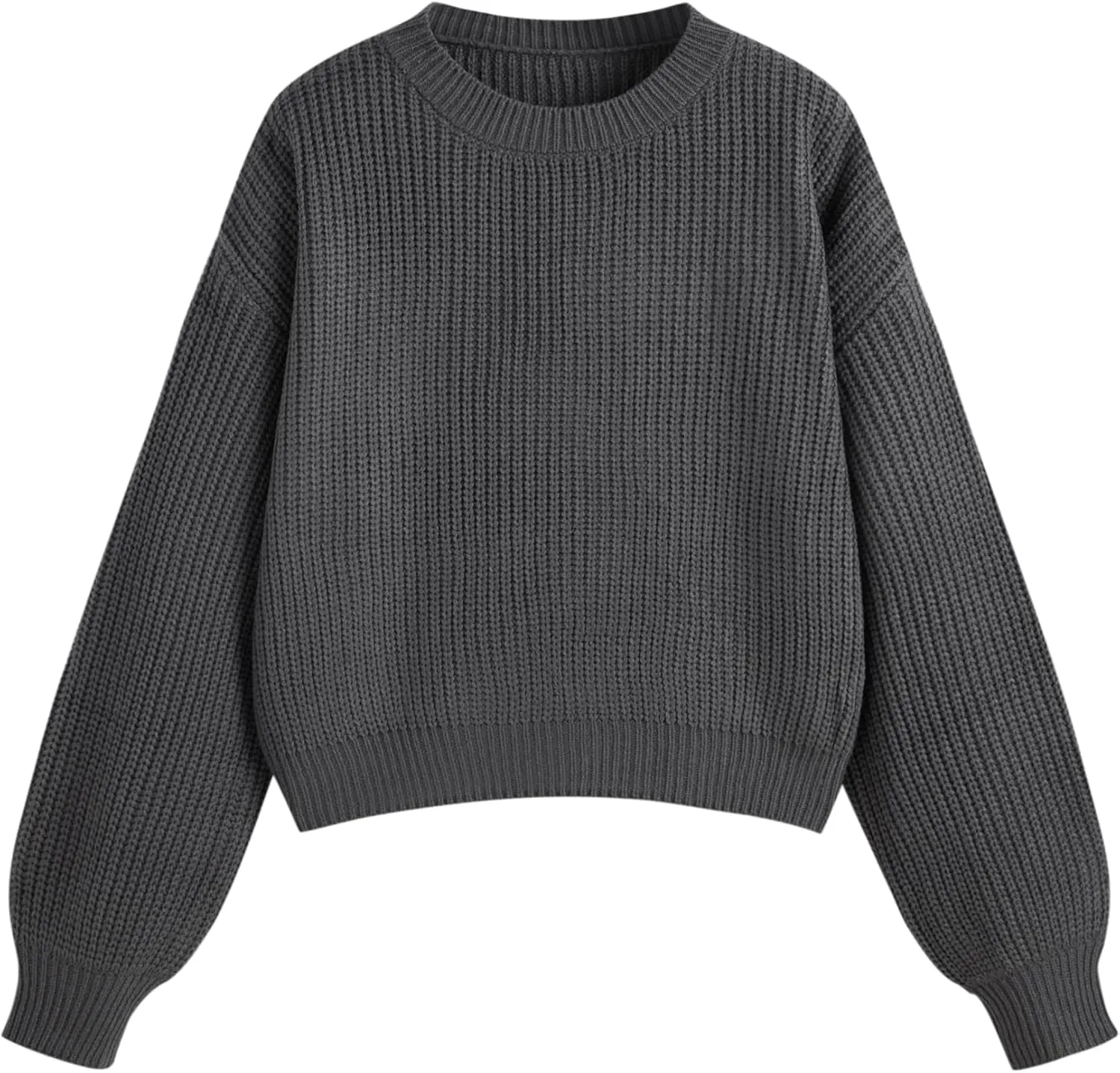 CIDER Women’s Cropped Striped Sweater Long Sleeve Crew Neck Trendy Pullover Tops