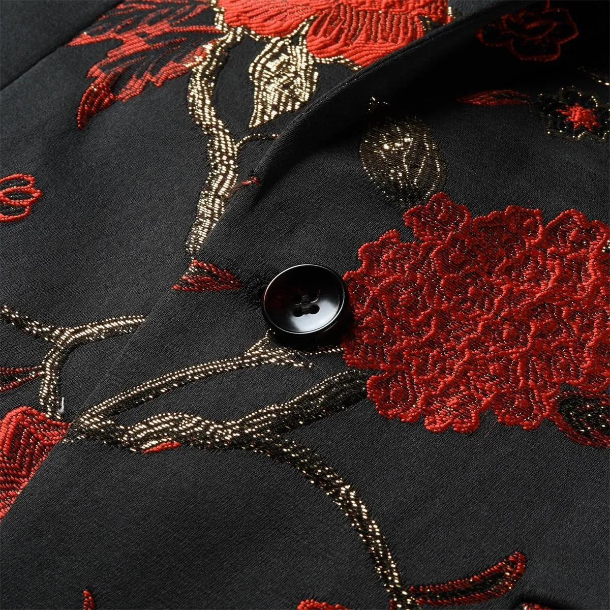 Cloudstyle Mens 2 Piece Floral Dress Suit One Button Dinner Tuxedo Jacket & Pants
