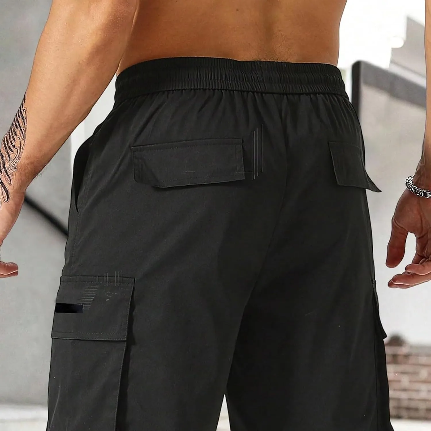 CRNTCEM Baggy Drawstring Cargo Shorts for Men Casual Twill Classic Relaxed Fit Work Short Pants Quick Dry Athletic Shorts
