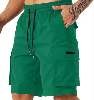 CRNTCEM Baggy Drawstring Cargo Shorts for Men Casual Twill Classic Relaxed Fit Work Short Pants Quick Dry Athletic Shorts
