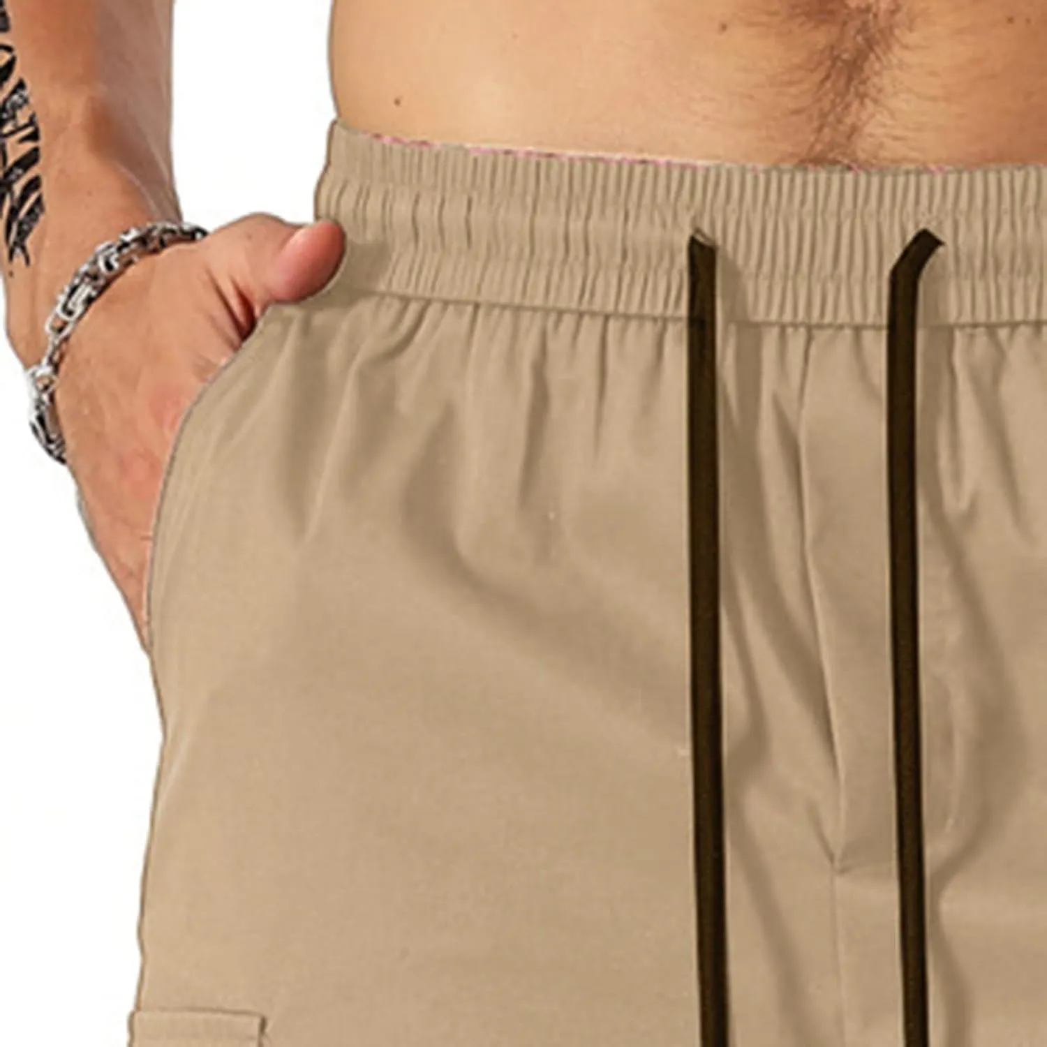CRNTCEM Baggy Drawstring Cargo Shorts for Men Casual Twill Classic Relaxed Fit Work Short Pants Quick Dry Athletic Shorts