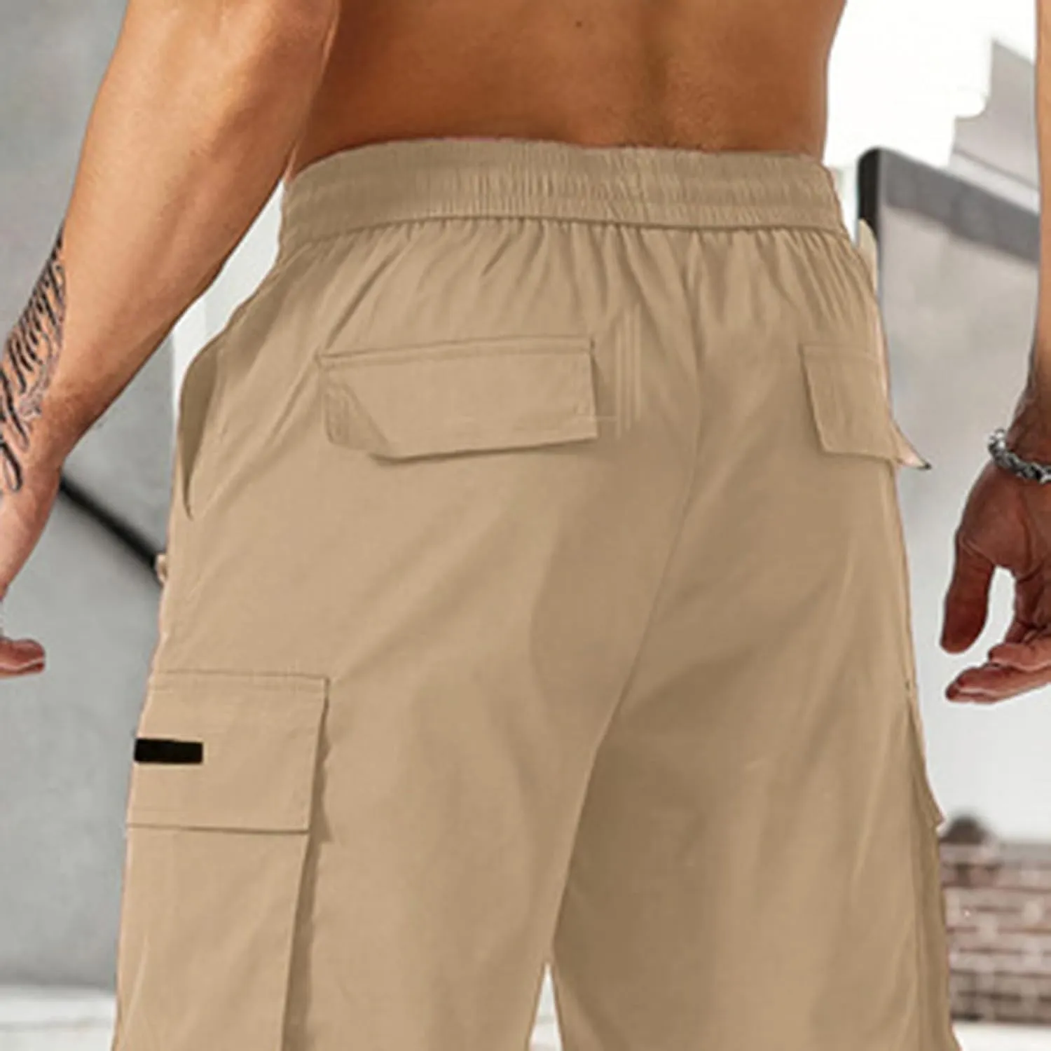 CRNTCEM Baggy Drawstring Cargo Shorts for Men Casual Twill Classic Relaxed Fit Work Short Pants Quick Dry Athletic Shorts
