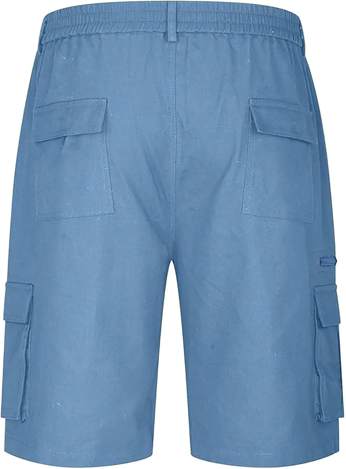 CRNTCEM Elastic Waist Zipper Cargo Shorts Mens Summer Button Lightweight Work Hiking Travel Shorts Big and Tall with Pockets