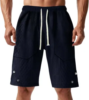 CRNTCEM Mens Drawstring Casual Beach Shorts Loose Summer Vacation Travel Shorts with Pockets Lightweight 7inch Inseam Short