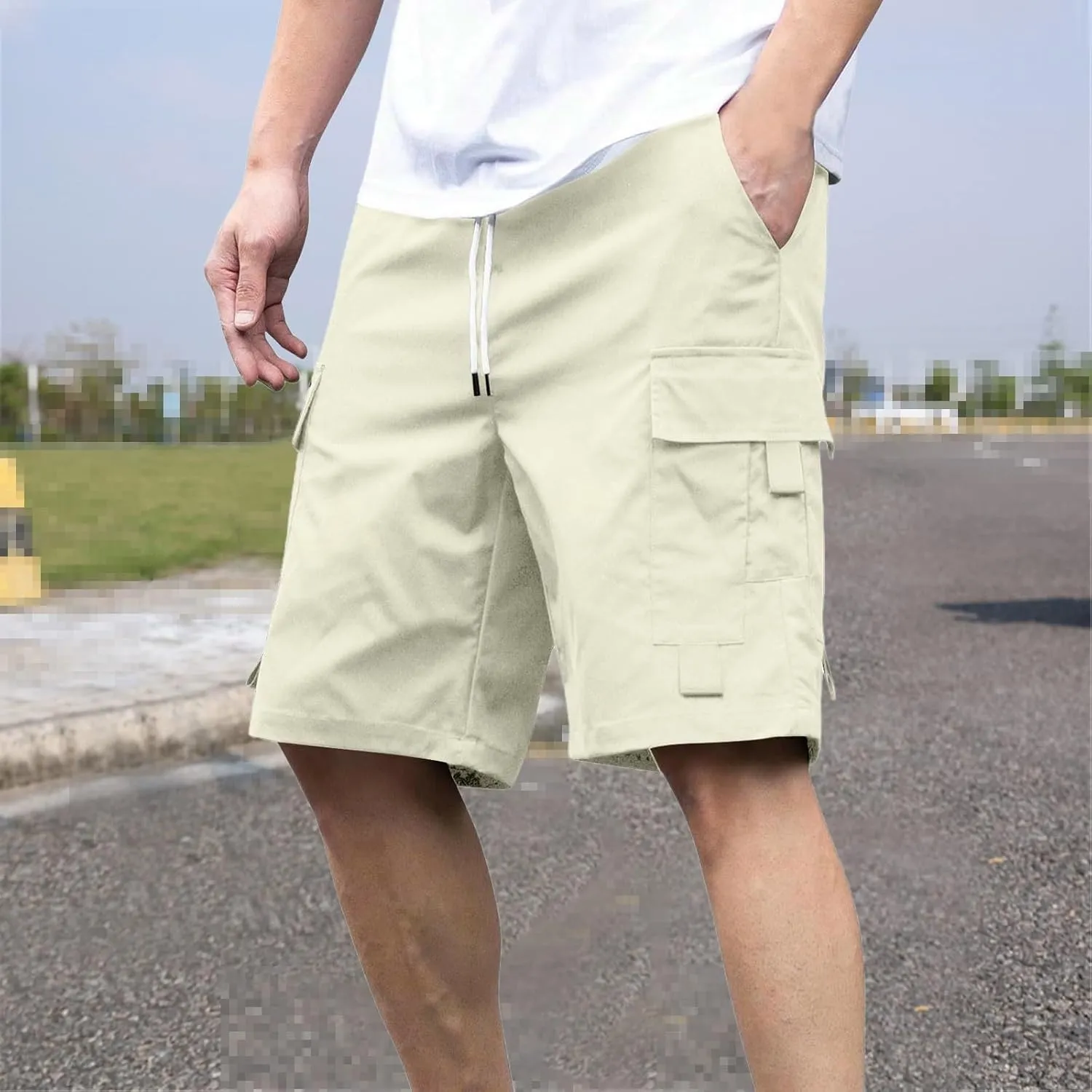 CRNTCEM Mens Ligthweight Outdoor Hiking Shorts Drawstring Casual Workout Running Work Shorts 2025 Classic Summer Sweat Short