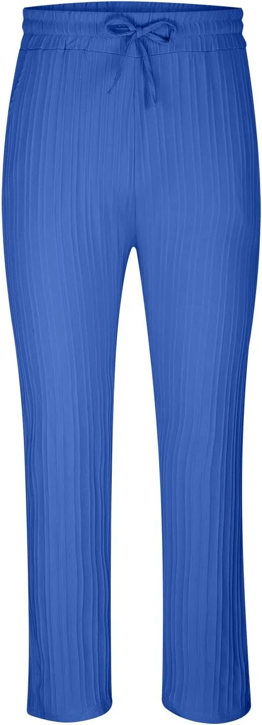 Dademeo Stripe Cotton Linen Pants for Men Comfy Breathable Casual Elastic Waist Straight Leg Pocket Business Pencil Trousers
