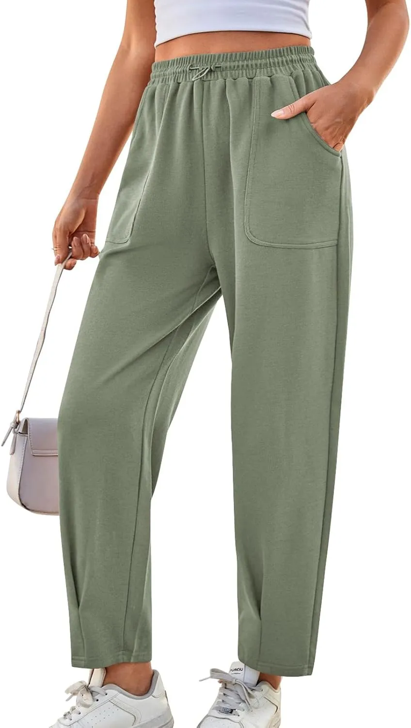Dademeo Women's Sweatpants Straight Leg Drawstring Elastic Waist Trousers Casual Loose Sports Long Pants with Pockets