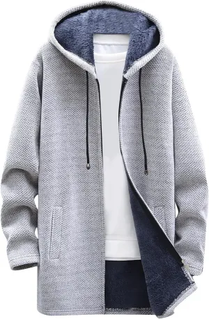 DuDubaby Ugly Sweater for Mens Autumn and Winter Fashion Loose Cardigan Warm Lapel Hooded Jacket Sweater