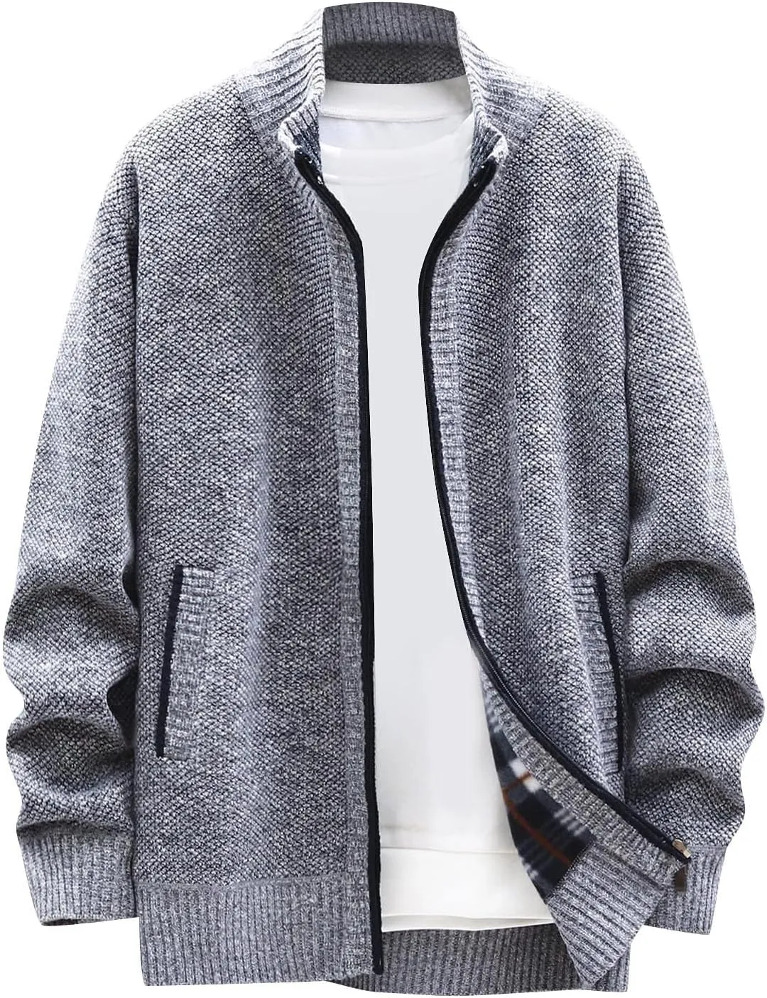 Dudubaby Ugly Sweater Menautumn and Winter Fashion Loose Cardigan Warm Lapel Hooded Jacket Sweater Plus Size Sweaters