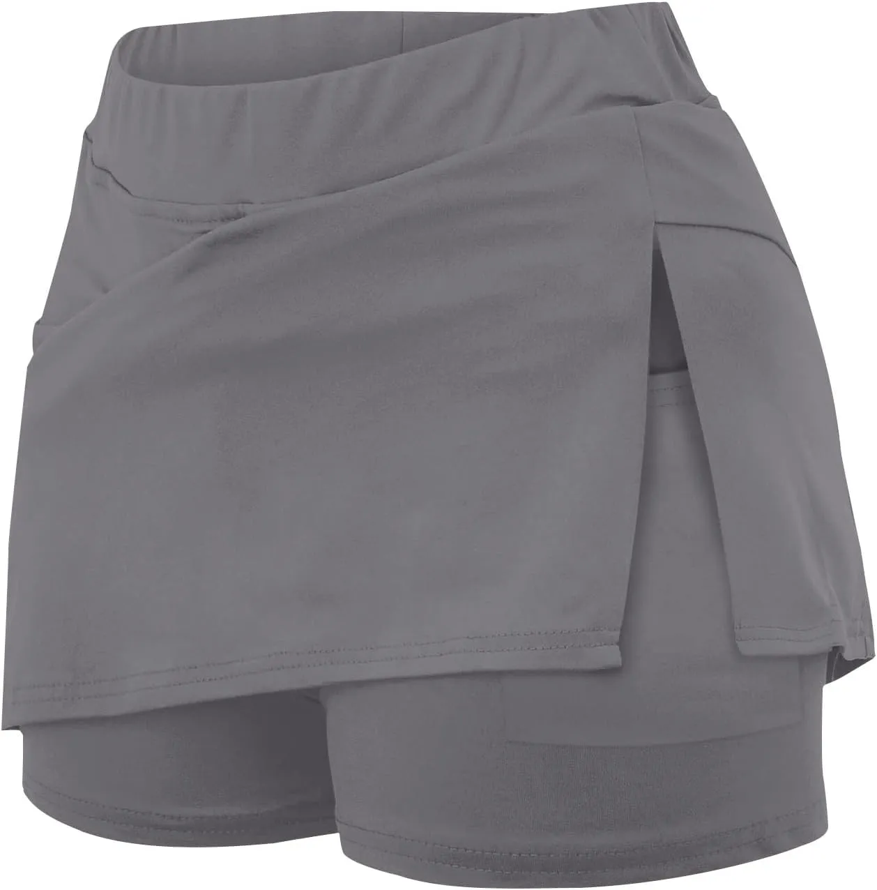 Elastic Skorts for Women High Waist Lightweight Tennis Skirt with Poeckt and Split Summer Gym Sport Skirts