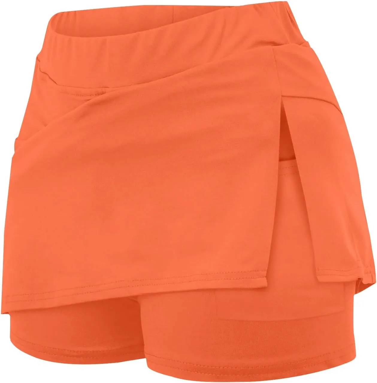 Elastic Skorts for Women High Waist Lightweight Tennis Skirt with Poeckt and Split Summer Gym Sport Skirts