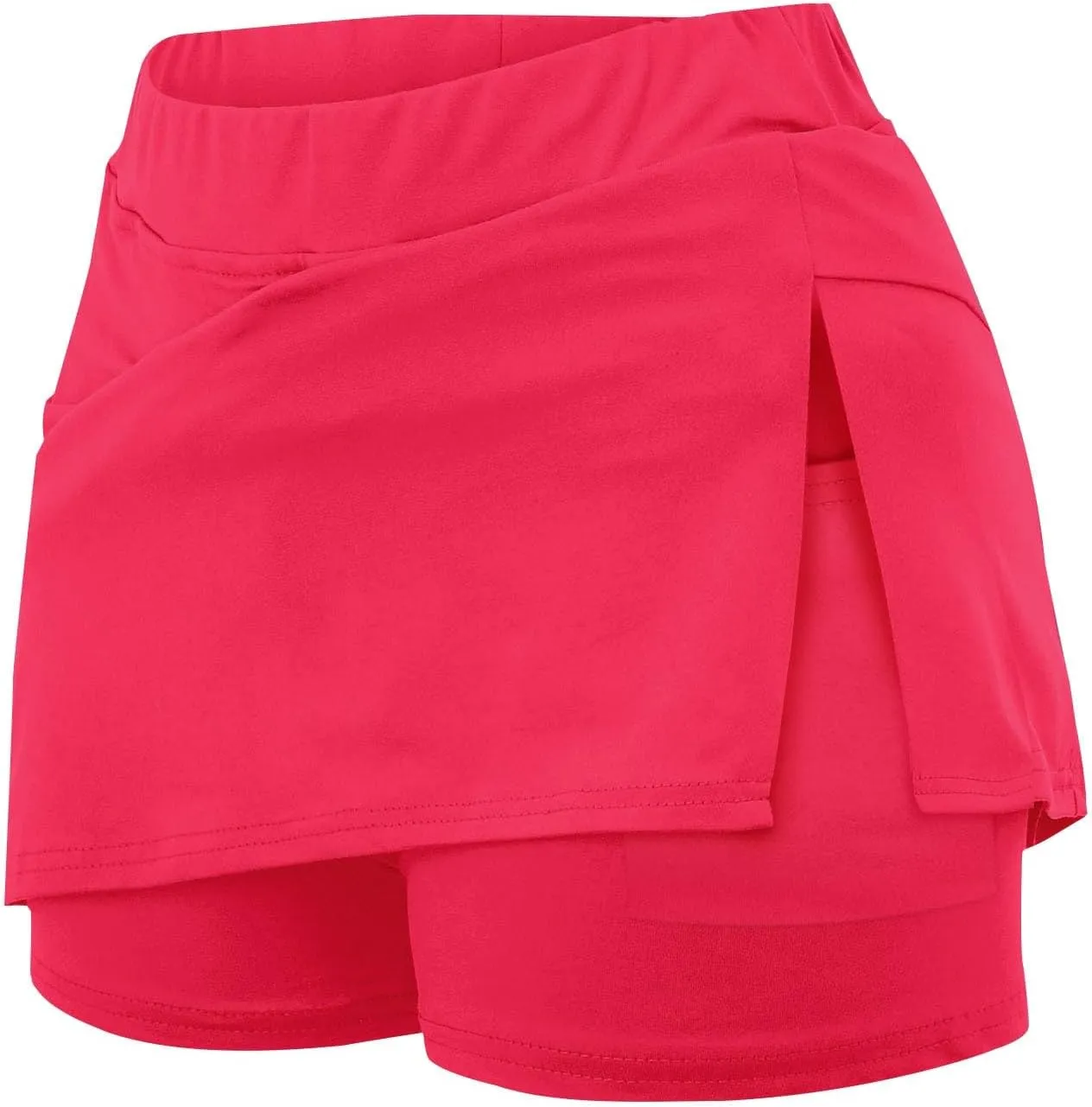Elastic Skorts for Women High Waist Lightweight Tennis Skirt with Poeckt and Split Summer Gym Sport Skirts